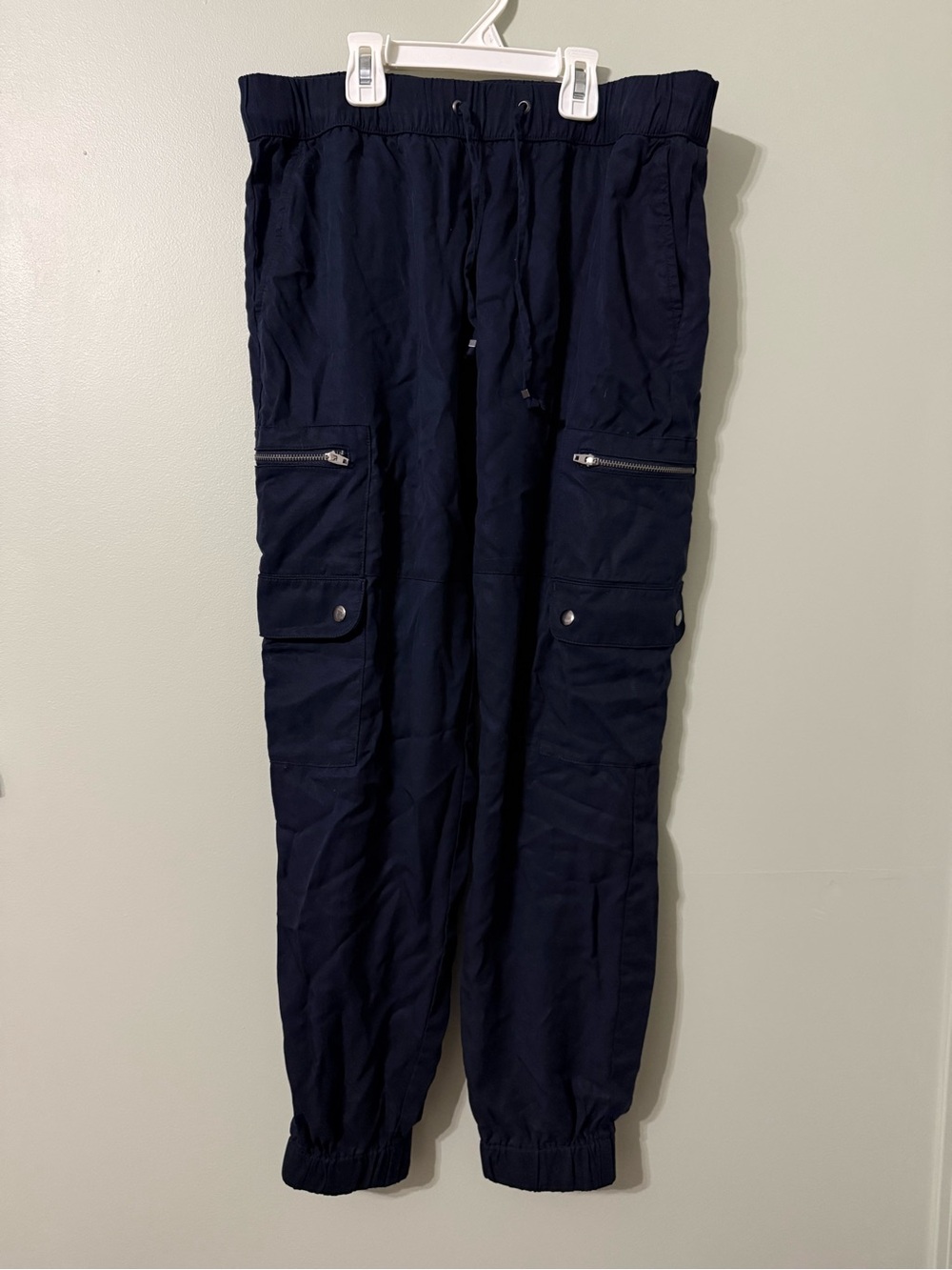 Banana Republic Dark Navy Tencel Cargo Joggers